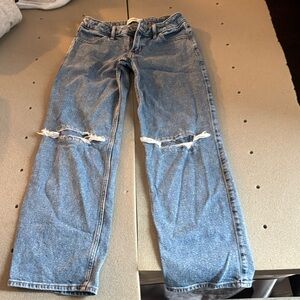Abercrombie Kids Light Blue Ripped Straight Leg Jeans